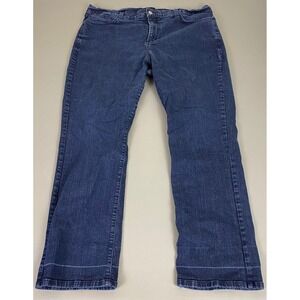 NYDJ Jeans Women's Plus Size 22W Blue Straight Leg Stretch Denim Cotton Made USA